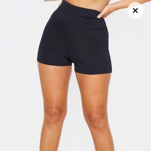 Black suit shorts